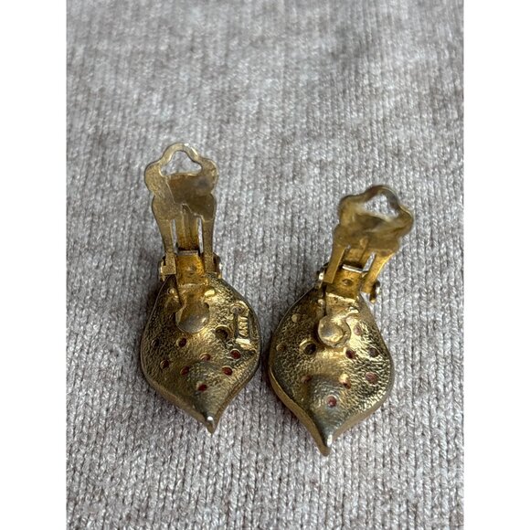 Vintage ART Arthur Pepper Clip On Earrings 1.25 inch - Picture 3 of 4